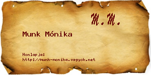 Munk Mónika névjegykártya